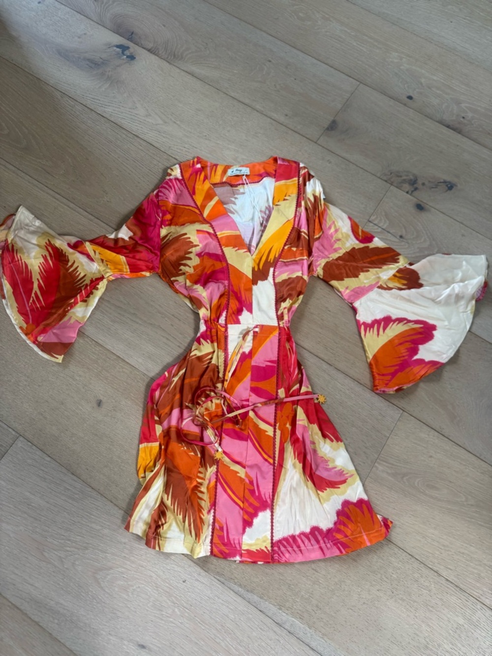 Maaji Orange Pink Tropical Print Cover-Up - Picture 6 of 6